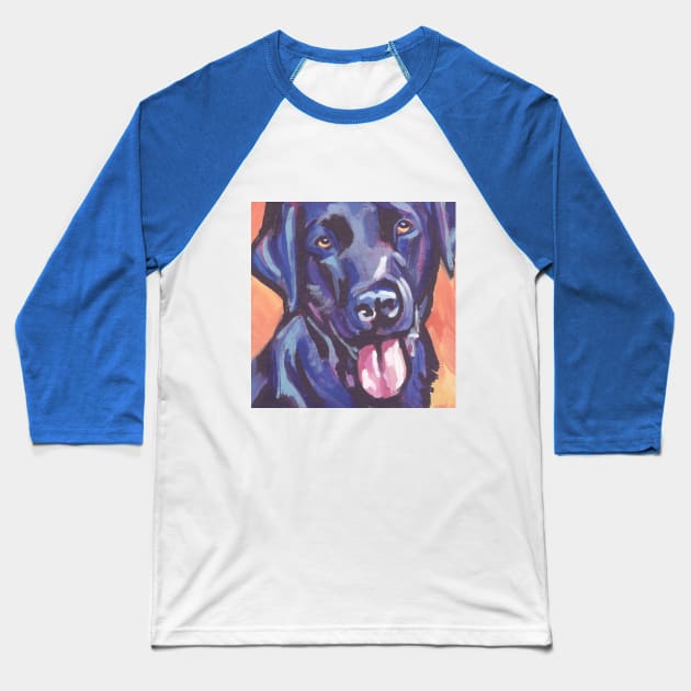 Labrador Retriever Dog Bright colorful pop dog art Baseball T-Shirt by bentnotbroken11